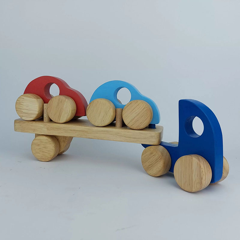 اسباب بازی مجموعه کامیون چوبی همراه با 2 ماشین