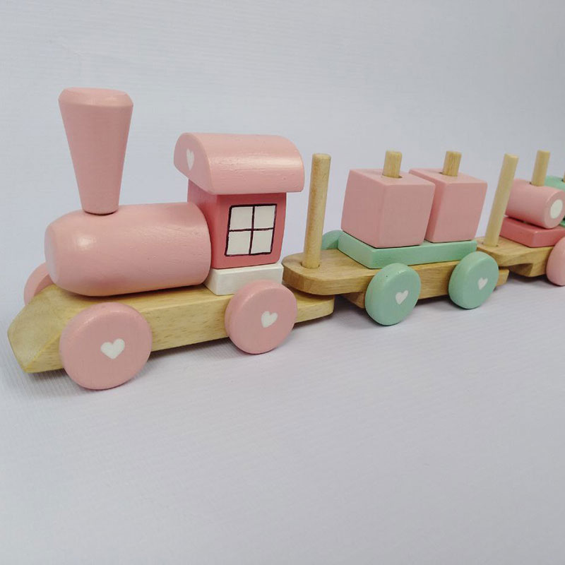 اسباب بازی قطار چوبی رنگی